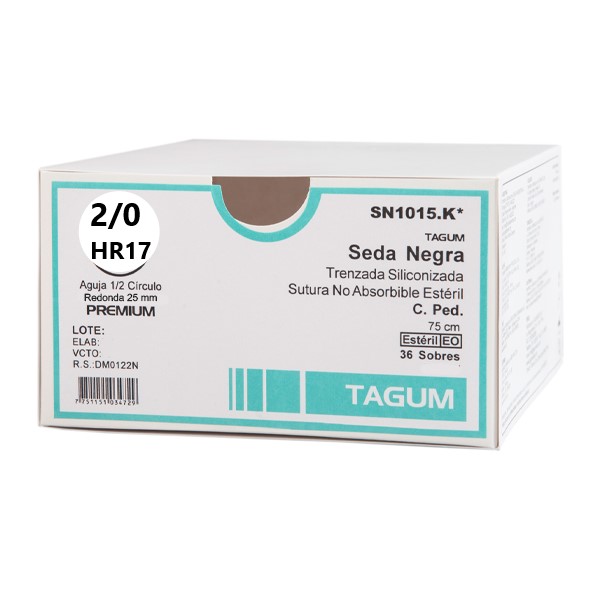 SUTURA 2/0 – CATGUT SIMPLE HR17 –CAJA 36 SOBRES – TAGUM